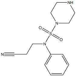 3-[phenyl(piperazine-1-sulfonyl)amino]propanenitrile Structure