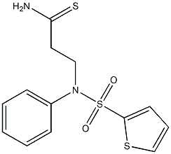 3-[phenyl(thiophene-2-)sulfonamido]propanethioamide Struktur