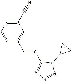 3-{[(1-cyclopropyl-1H-1,2,3,4-tetrazol-5-yl)sulfanyl]methyl}benzonitrile Structure