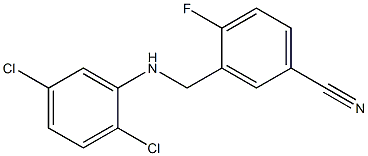 3-{[(2,5-dichlorophenyl)amino]methyl}-4-fluorobenzonitrile 化学構造式