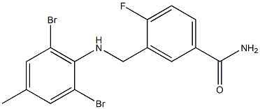 3-{[(2,6-dibromo-4-methylphenyl)amino]methyl}-4-fluorobenzamide Structure