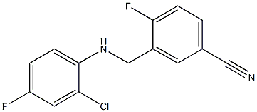 3-{[(2-chloro-4-fluorophenyl)amino]methyl}-4-fluorobenzonitrile,,结构式