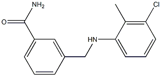 3-{[(3-chloro-2-methylphenyl)amino]methyl}benzamide 化学構造式