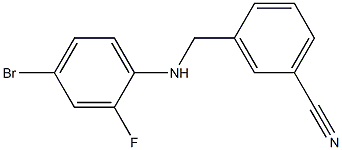3-{[(4-bromo-2-fluorophenyl)amino]methyl}benzonitrile,,结构式