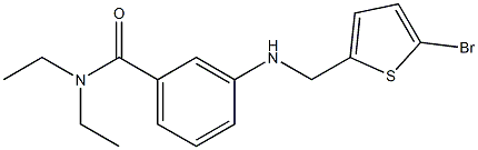 3-{[(5-bromothiophen-2-yl)methyl]amino}-N,N-diethylbenzamide,,结构式