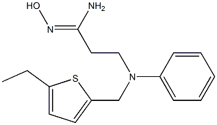 3-{[(5-ethylthiophen-2-yl)methyl](phenyl)amino}-N'-hydroxypropanimidamide 化学構造式