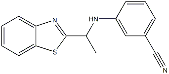 3-{[1-(1,3-benzothiazol-2-yl)ethyl]amino}benzonitrile,,结构式
