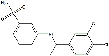 3-{[1-(3,4-dichlorophenyl)ethyl]amino}benzene-1-sulfonamide,,结构式