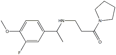 3-{[1-(3-fluoro-4-methoxyphenyl)ethyl]amino}-1-(pyrrolidin-1-yl)propan-1-one,,结构式