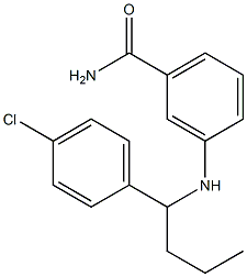 3-{[1-(4-chlorophenyl)butyl]amino}benzamide 结构式