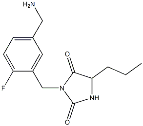3-{[5-(aminomethyl)-2-fluorophenyl]methyl}-5-propylimidazolidine-2,4-dione