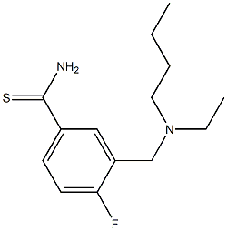 3-{[butyl(ethyl)amino]methyl}-4-fluorobenzene-1-carbothioamide,,结构式