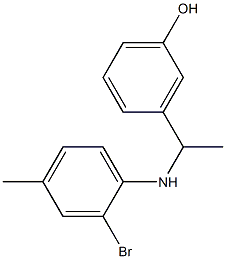 3-{1-[(2-bromo-4-methylphenyl)amino]ethyl}phenol,,结构式
