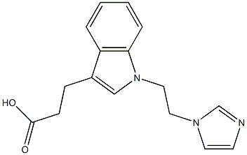 3-{1-[2-(1H-imidazol-1-yl)ethyl]-1H-indol-3-yl}propanoic acid Struktur