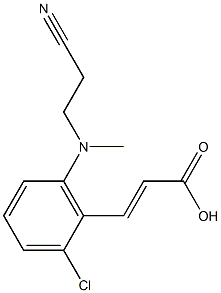 3-{2-chloro-6-[(2-cyanoethyl)(methyl)amino]phenyl}prop-2-enoic acid 结构式