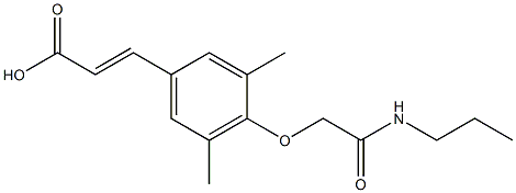 3-{3,5-dimethyl-4-[(propylcarbamoyl)methoxy]phenyl}prop-2-enoic acid 化学構造式