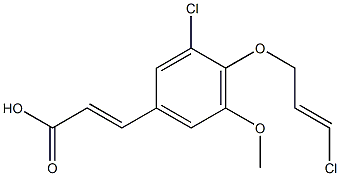 3-{3-chloro-4-[(3-chloroprop-2-en-1-yl)oxy]-5-methoxyphenyl}prop-2-enoic acid,,结构式