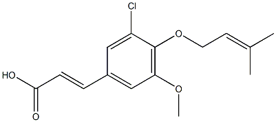 3-{3-chloro-5-methoxy-4-[(3-methylbut-2-en-1-yl)oxy]phenyl}prop-2-enoic acid,,结构式