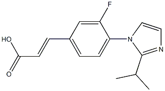 3-{3-fluoro-4-[2-(propan-2-yl)-1H-imidazol-1-yl]phenyl}prop-2-enoic acid 化学構造式