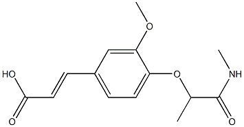 3-{3-methoxy-4-[1-(methylcarbamoyl)ethoxy]phenyl}prop-2-enoic acid Struktur