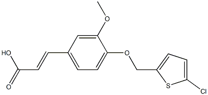 3-{4-[(5-chlorothiophen-2-yl)methoxy]-3-methoxyphenyl}prop-2-enoic acid Structure