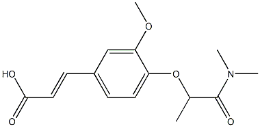 3-{4-[1-(dimethylcarbamoyl)ethoxy]-3-methoxyphenyl}prop-2-enoic acid Structure