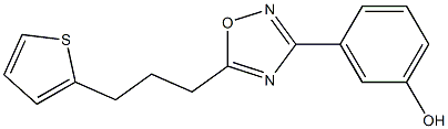 3-{5-[3-(thiophen-2-yl)propyl]-1,2,4-oxadiazol-3-yl}phenol,,结构式