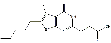 3-{5-methyl-4-oxo-6-pentyl-3H,4H-thieno[2,3-d]pyrimidin-2-yl}propanoic acid 化学構造式