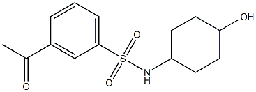 3-acetyl-N-(4-hydroxycyclohexyl)benzene-1-sulfonamide Structure