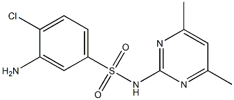 3-amino-4-chloro-N-(4,6-dimethylpyrimidin-2-yl)benzene-1-sulfonamide 化学構造式