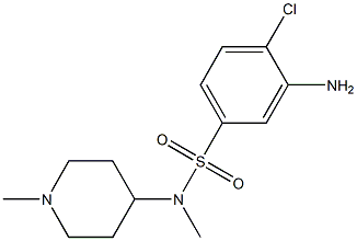 3-amino-4-chloro-N-methyl-N-(1-methylpiperidin-4-yl)benzene-1-sulfonamide,,结构式