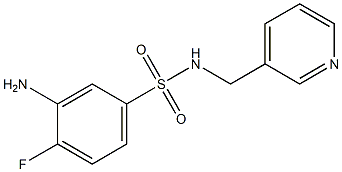 3-amino-4-fluoro-N-(pyridin-3-ylmethyl)benzene-1-sulfonamide,,结构式