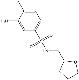 3-amino-4-methyl-N-(oxolan-2-ylmethyl)benzene-1-sulfonamide,,结构式