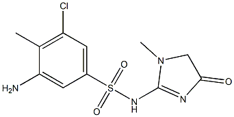 3-amino-5-chloro-4-methyl-N-(1-methyl-4-oxo-4,5-dihydro-1H-imidazol-2-yl)benzene-1-sulfonamide 化学構造式