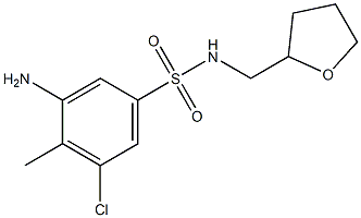 3-amino-5-chloro-4-methyl-N-(oxolan-2-ylmethyl)benzene-1-sulfonamide 结构式