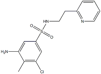 3-amino-5-chloro-4-methyl-N-[2-(pyridin-2-yl)ethyl]benzene-1-sulfonamide 结构式