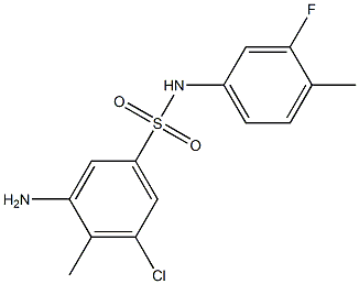 3-amino-5-chloro-N-(3-fluoro-4-methylphenyl)-4-methylbenzene-1-sulfonamide Struktur