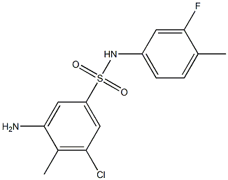 3-amino-5-chloro-N-(3-fluoro-4-methylphenyl)-4-methylbenzene-1-sulfonamide,,结构式