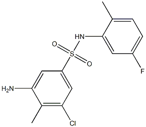 3-amino-5-chloro-N-(5-fluoro-2-methylphenyl)-4-methylbenzene-1-sulfonamide 化学構造式