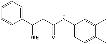 3-amino-N-(3,4-dimethylphenyl)-3-phenylpropanamide,,结构式