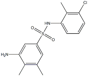 3-amino-N-(3-chloro-2-methylphenyl)-4,5-dimethylbenzene-1-sulfonamide Struktur