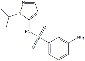 3-amino-N-[1-(propan-2-yl)-1H-pyrazol-5-yl]benzene-1-sulfonamide,,结构式