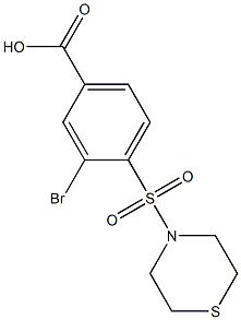 3-bromo-4-(thiomorpholine-4-sulfonyl)benzoic acid 化学構造式