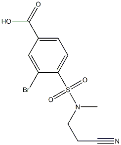 3-bromo-4-[(2-cyanoethyl)(methyl)sulfamoyl]benzoic acid,,结构式