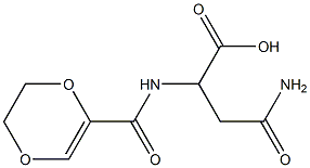 3-carbamoyl-2-(5,6-dihydro-1,4-dioxin-2-ylformamido)propanoic acid,,结构式
