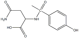 3-carbamoyl-2-[1-(4-hydroxyphenyl)acetamido]propanoic acid 化学構造式