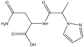 3-carbamoyl-2-[2-(1H-pyrazol-1-yl)propanamido]propanoic acid Structure
