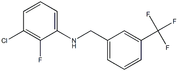 3-chloro-2-fluoro-N-{[3-(trifluoromethyl)phenyl]methyl}aniline 化学構造式