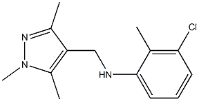3-chloro-2-methyl-N-[(1,3,5-trimethyl-1H-pyrazol-4-yl)methyl]aniline Structure