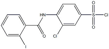 3-chloro-4-[(2-iodobenzene)amido]benzene-1-sulfonyl chloride Structure